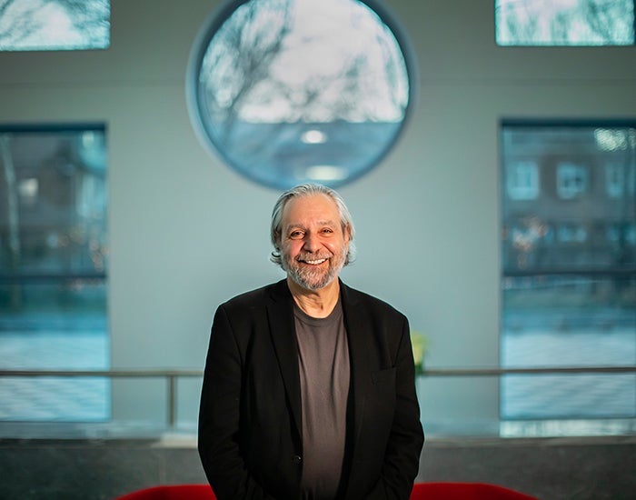 Michael Delli Carpini standing in the Annenberg plaza lobby